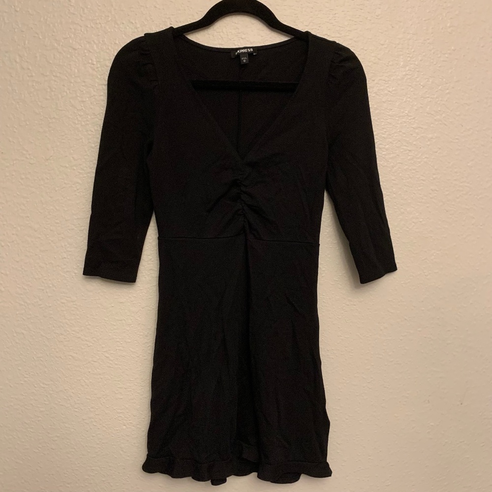 Express Black 3/4 Sleeve Mini Dress Size XS